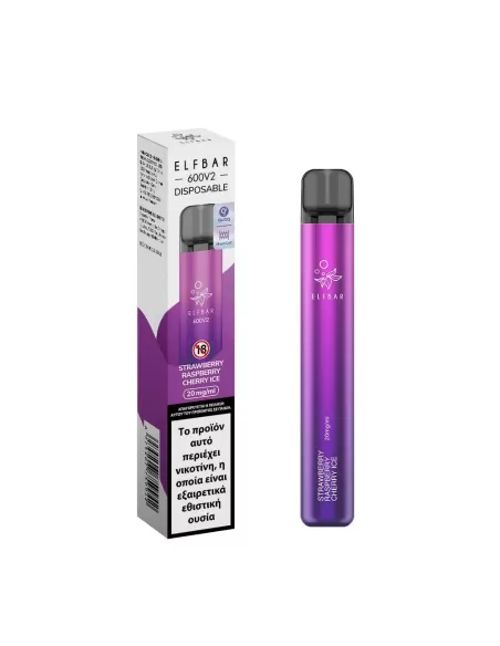 Elf Bar EB 600V2 20mg 2ml Strawberry Raspberry Cherry Ice